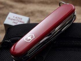 Нож перочинный Victorinox Super Tinker, сталь X55CrMo14, рукоять Cellidor®, красный