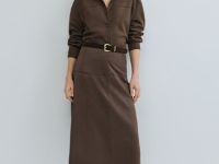 Рубашка из искусственной замши, Коричневый