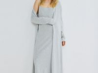 Удлинённый кардиган с кашемиром, Серый