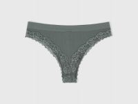 Трусы-бразилиана в рубчик, Зеленый