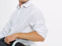 Рубашка в полоску O'STIN x Яндекс Книги, Белый