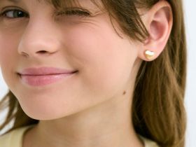 Серьги для девочек, 3 пары, Золотой