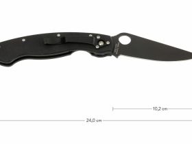 Нож складной Military™ Model - Spyderco C36GPBK, сталь Crucible CPM® S30V™ Black DLC coated Plain, рукоять стеклотекстолит G10, чёрный