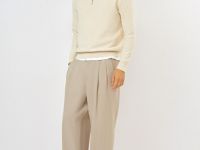 Текстурный джемпер на молнии, Белый