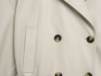 Короткая куртка-тренч из искусственной кожи, Бежевый