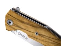 Нож складной LionSteel KUR UL Olive Wood Flipper, сталь Uddeholm Sleipner®, рукоять оливковое дерево