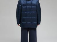 Пуховое полупальто с воротником-стойкой