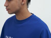 Объёмная футболка из хлопка, Синий