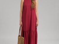 Сарафан А-силуэта из трикотажа со льном