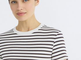 Футболка в рубчик, Коричневый