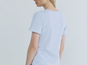 Базовая футболка из хлопка, Голубой