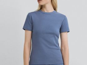 Футболка в рубчик, Синий