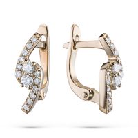 Серьги из желтого золота с бриллиантами э0301сг11190050