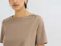 Футболка с драпировкой, Коричневый