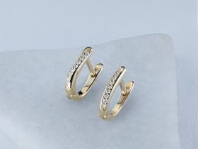 Серьги из желтого золота с бриллиантами э0301сг06210501