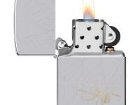 Зажигалка ZIPPO Spider Design с покрытием High Polish Chrome, латунь/сталь, серебристая, 38x13x57 мм
