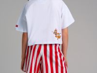 Комплект трикотажный для девочек: фуфайка (футболка), шорты