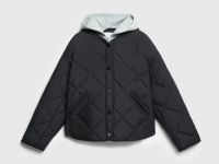 Стёганая куртка с капюшоном, Черный