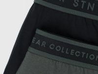 Трусы-транки с контрастными резинками, 2 шт., Черный