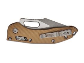 Складной нож Microtech Stitch, сталь М390, рукоять алюминий, коричневый