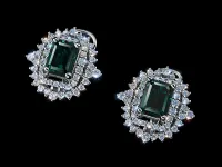 Серьги из белого золота с изумрудами э4767сг04210406