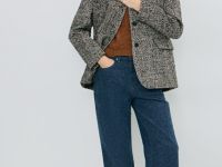 Широкие джинсы с мягкой фактурой, Синий