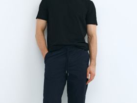 Брюки с эластичным поясом, Синий