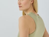 Базовая майка в рубчик, Зеленый