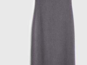 Приталенное трикотажное платье, Серый