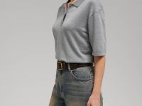 Легкий джемпер-поло прямого кроя