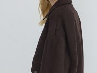 Бомбер из искусственной замши, Коричневый