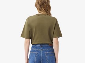 Женская футболка Lacoste свободного кроя из мягкого хлопка