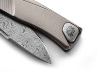 Складной нож LionSteel Thrill, сталь дамаск, рукоять титан