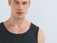 Базовая майка в рубчик, Серый