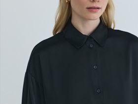 Блузка из сатина, Черный
