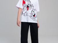 Комплект трикотажный для девочек: фуфайка (футболка), брюки