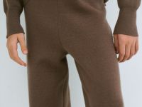 Вязаные брюки для девочек, Коричневый