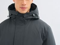 Утеплённая парка с капюшоном, Серый