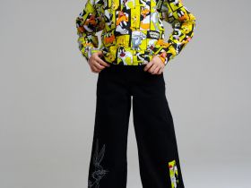 Брюки текстильные джинсовые для девочек