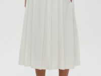 Плиссированная юбка миди на резинке
