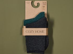 Носки Cozy Home, серый/зеленый