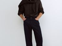 Плотная рубашка из трикотажа, Коричневый