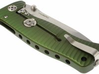 Нож складной LionSteel SR1A GS GREEN, сталь D2 Satin Finish, рукоять алюминий (Solid®), зелёный