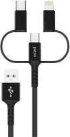 Кабель Pero DC-06 Universal USB / USB-C / Apple Lightning / microUSB 1 м Чёрный