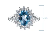 Кольцо из белого золота с топазом э4771кц04210404