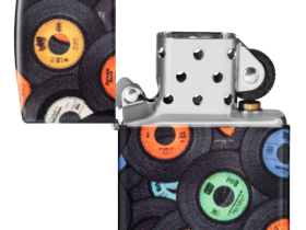 Зажигалка ZIPPO Records Design с покрытием 540 Matte, латунь/сталь, черная, 38x13x57 мм