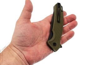 Складной нож Mr.Blade Hellcat Mini blackwash сталь S35VN, рукоять Olive G10