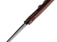 Складной нож SRM Terrier 258L-MN2, сталь 140Cr, рукоять коричневая микарта