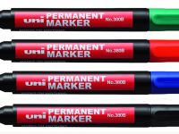 Маркер перманентный Uni "320B" 1,0-4,5 мм, наконечник скошенный, зеленый