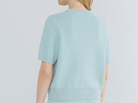 Укороченный кардиган с золотыми пуговицами, Зеленый